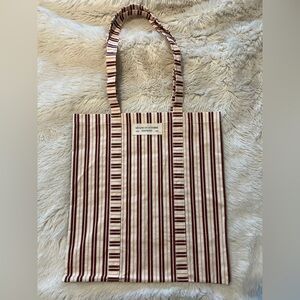 Sezane striped tote in Burgundy